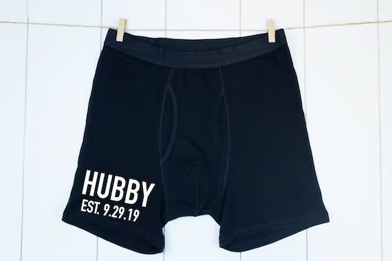 hubby underwear, mens underwear, gift for husband, personalized mens underwear, mens boxers, husb... | Etsy (US)