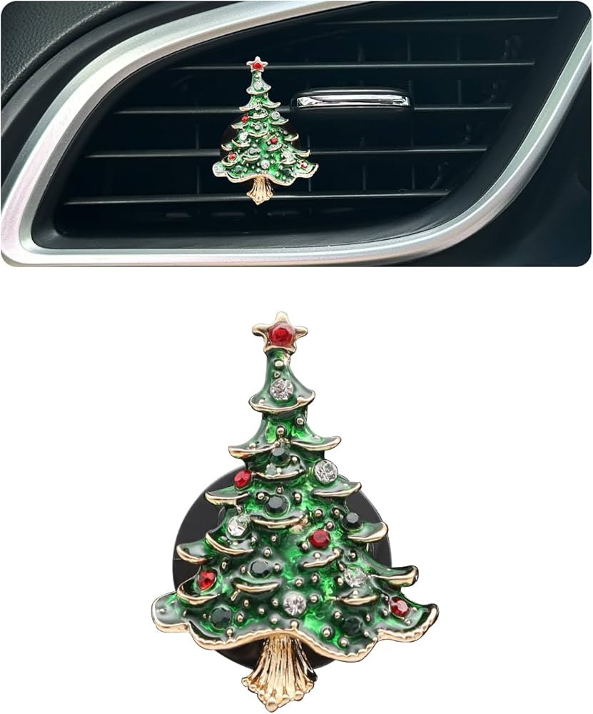 Christmas Tree Air Vent Clips Christmas Car Air Freshener Vent Clips,1pc Bling Christmas Car Deco... | Amazon (US)