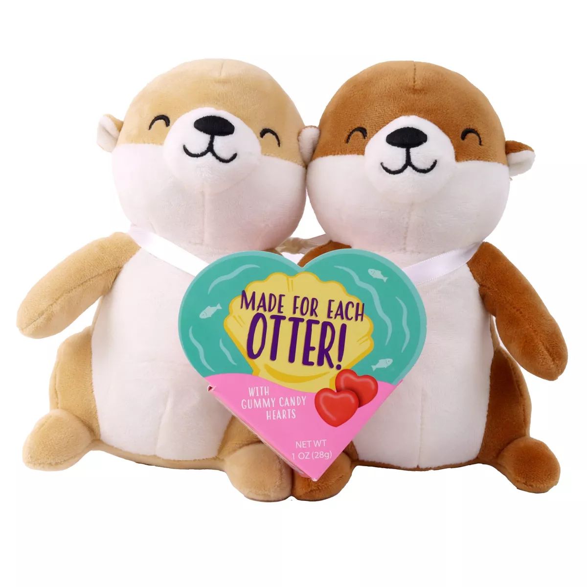 Otter Date Night Plush Valentine's with Gummy Candy Hearts - 1oz | Target