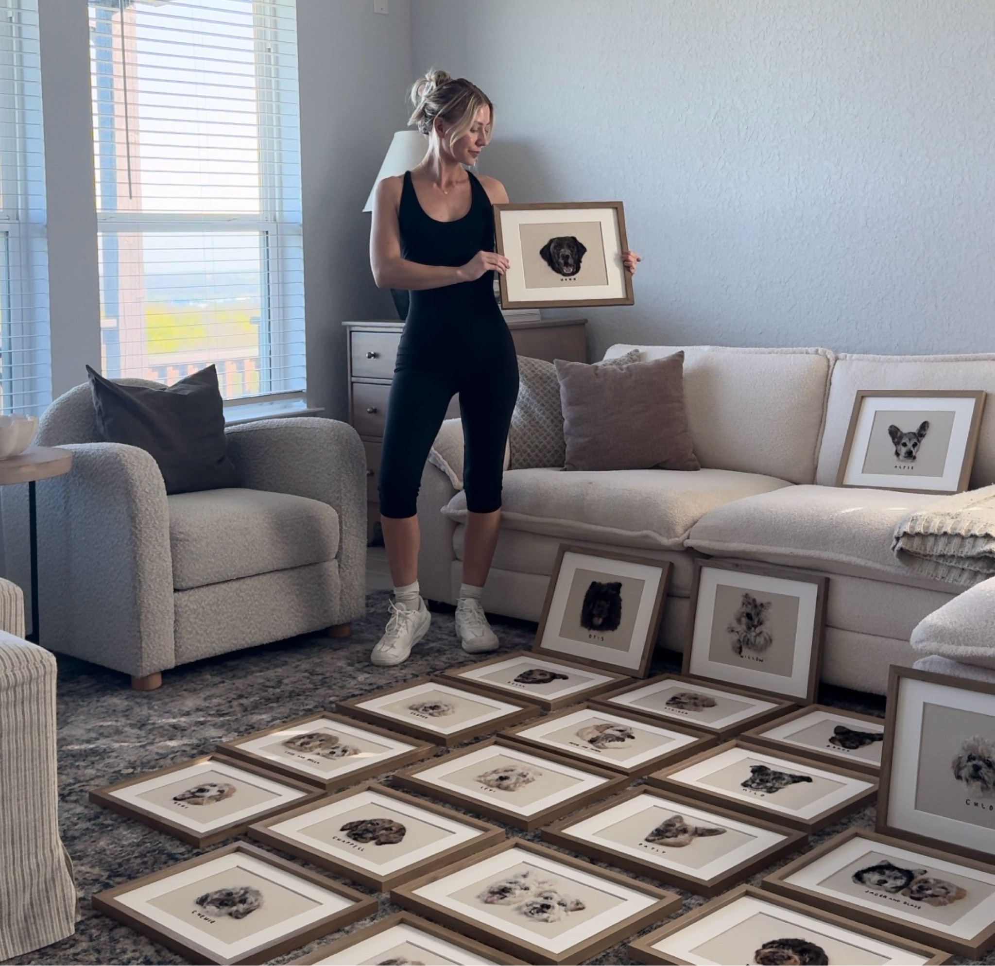 Obsessed with this Active Jumpsuit! Featuring my Felt Pet Portraits - company is Motherland Company (@motherlandcompany on Instagram) 

#LTKhome