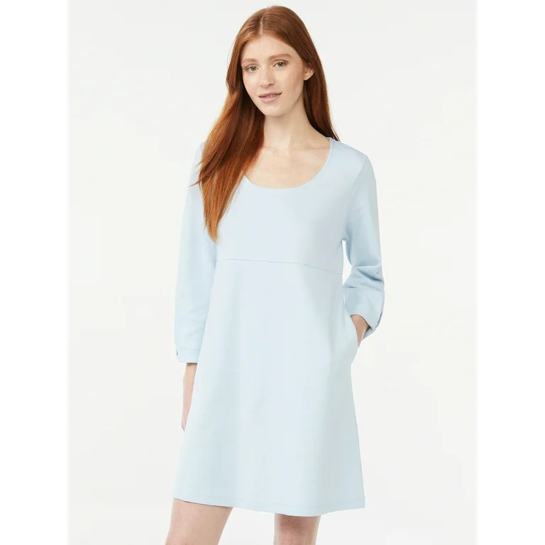 Free Assembly Women's Pleated U Neck Mini Dress | Walmart (US)