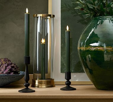 Standard Flameless Fluted Taper Candle | Pottery Barn (US)