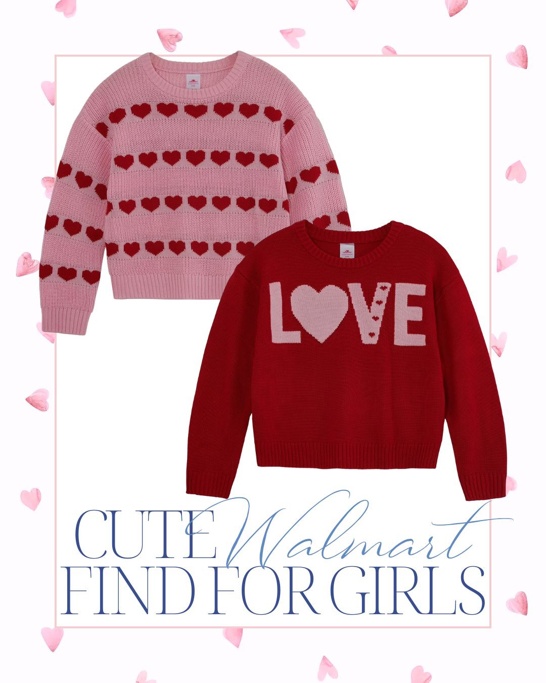Cute Walmart find for girls! 

love sweater, hearts, Valentine's Day, kids, red, pink, sweet finds 

 #LTKKids