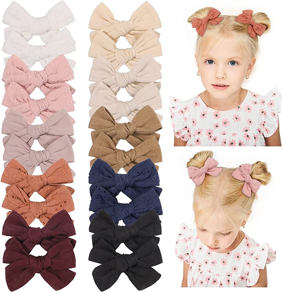 Jollybows 20 Peices Hair Bows for Girls Baby Pigtail Fully Lined Clips Toddler Alligator Kids Tee... | Amazon (US)