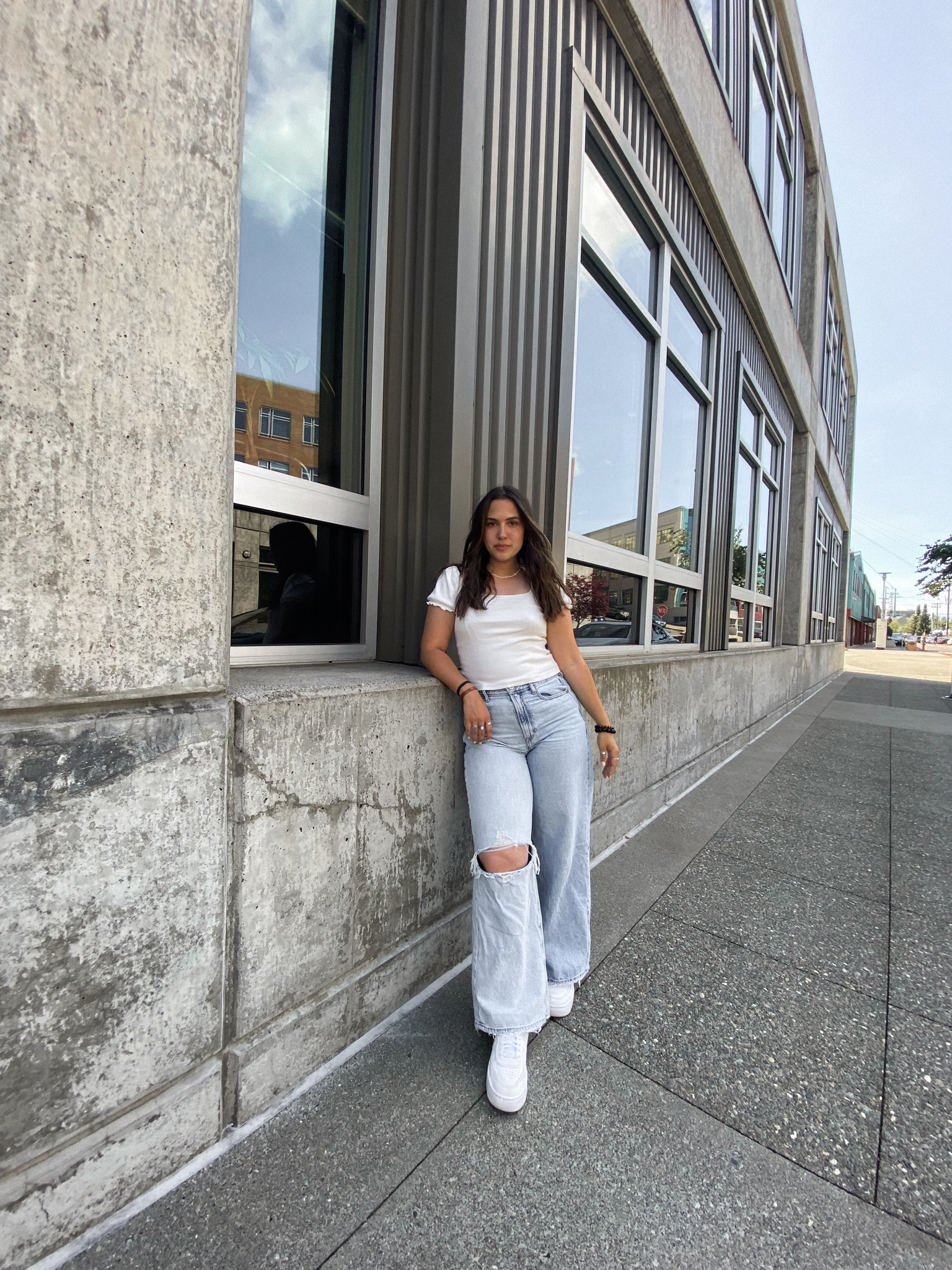 love this cute simple outfit!! one of my faves!! top is an old one from brandy but i linked a newer one that looks super similar! pants are AE from a while ago too so i linked some abercrombie ones that are super similar as well 🤍 shoes are platform nike AF1s (linked exact) and my necklace is a beaded flower one from brandy (linked exact) 🫶🏼 hope you enjoy!! #LTKMostLoved

#LTKU #LTKSeasonal