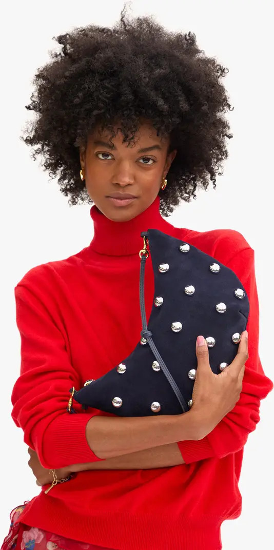 Clare V. Lune Studded Leather Shoulder Bag | Nordstrom | Nordstrom