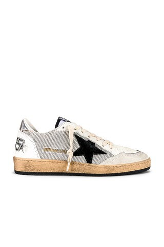 Golden Goose Ball Star Sneaker in Light Silver, Black, White, & Silver from Revolve.com | Revolve Clothing (Global)