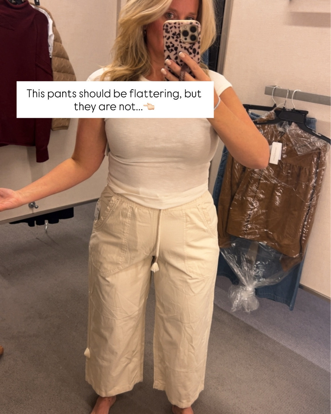 ✨Tap the bell, save and ❤️ start here over 40 fashion, midlife style, midsize fashion and luxury looks for less.  

I wanted these pants to work so badly… but the mirror said absolutely not. 😅

The stiff fabric, extra volume, and awkward length pulled the eye straight to my midsection and made my proportions feel heavier.

Then I changed the physics.

I chose pieces that:
✨ Lift the eye
✨ Skim the belly
✨ Balance the proportions

Same body. Completely different result.

Your body is not the problem. Sometimes the cut, fabric, and proportions are simply working against you.

Which flattering outfit would you wear first? 🤍

👑 Helping you look good, feel good.-Lindsey Denver   Check back daily for belly-friendly style, confidence, and Outfit Physics™.

#LTKOver40 #LTKMidsize #LTKPlusSize