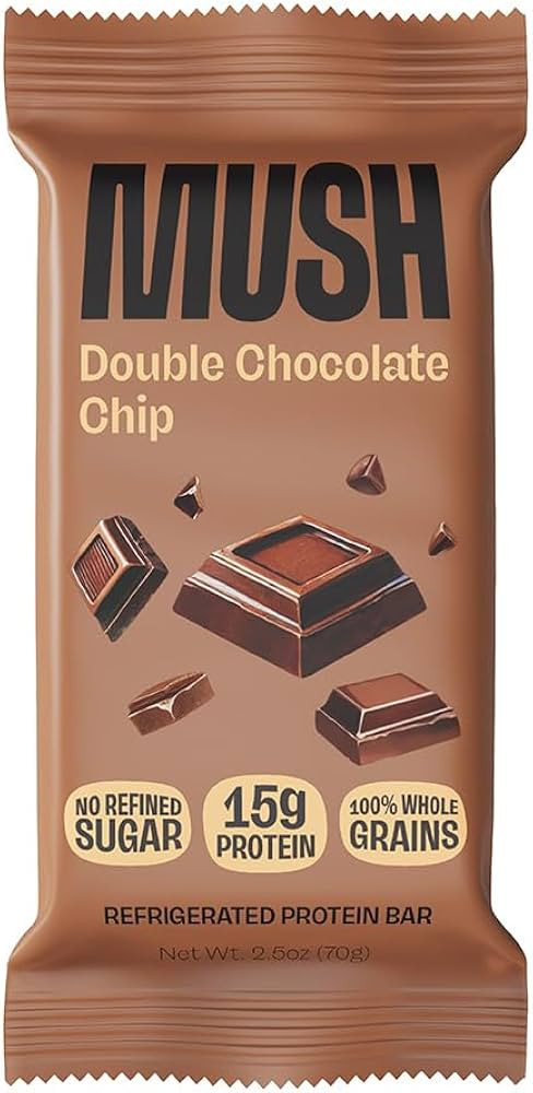 MUSH Protein Bar - Double Chocolate Chip - 15g Protein, Good Source of Fiber, Gluten Free, No Ref... | Amazon (US)
