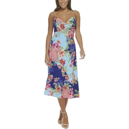 Guess Womens Floral Sweetheart Midi Dress | Walmart (US)