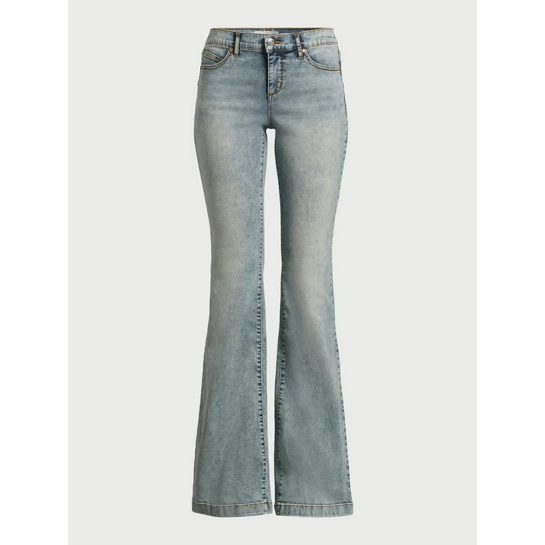 Sofia Jeans Women's Lift and Sculpt Flare Low Rise Jeans, 33.5" Inseam, Sizes 0-20 - Walmart.com | Walmart (US)