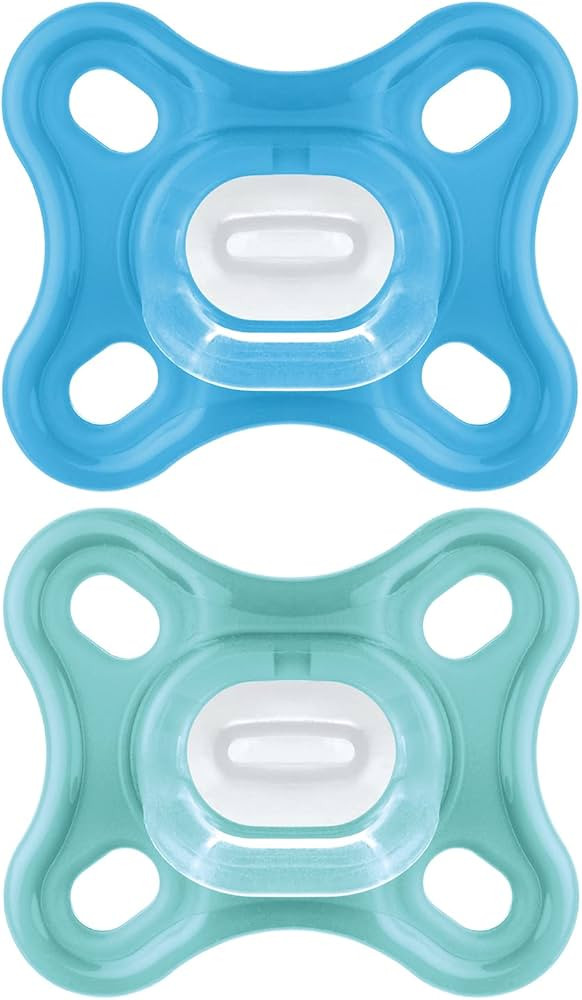 MAM Comfort Baby Pacifier, 100% Lightweight Silicone, Sterilizer Case, 0-3 Months (Pack of 2) | Amazon (US)