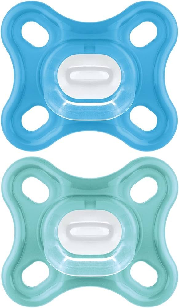 MAM Comfort Baby Pacifier, 100% Lightweight Silicone, Sterilizer Case, 0-3 Months (Pack of 2) | Amazon (US)