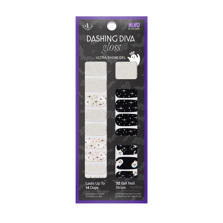 Dashing Diva Gloss Gel Nail Strips, Ghostly Touch, 32 Count | Walmart (US)