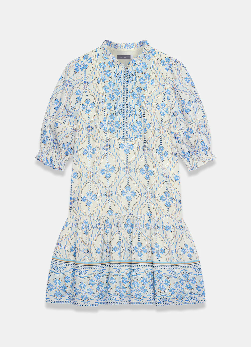 Blue Floral Print Mini Dress | Mint Velvet
