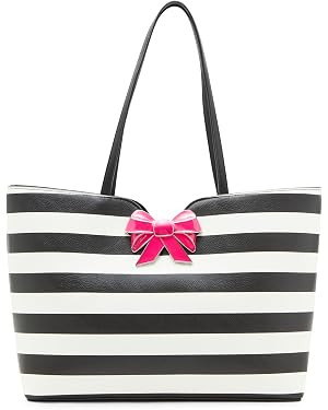 Betsey Johnson Striped Bow Tote | Amazon (US)