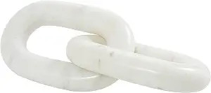 Deco 79 Marble Chain Handmade Decorative Sculpture Geometric 2 Link Home Decor Statue, Accent Fig... | Amazon (US)