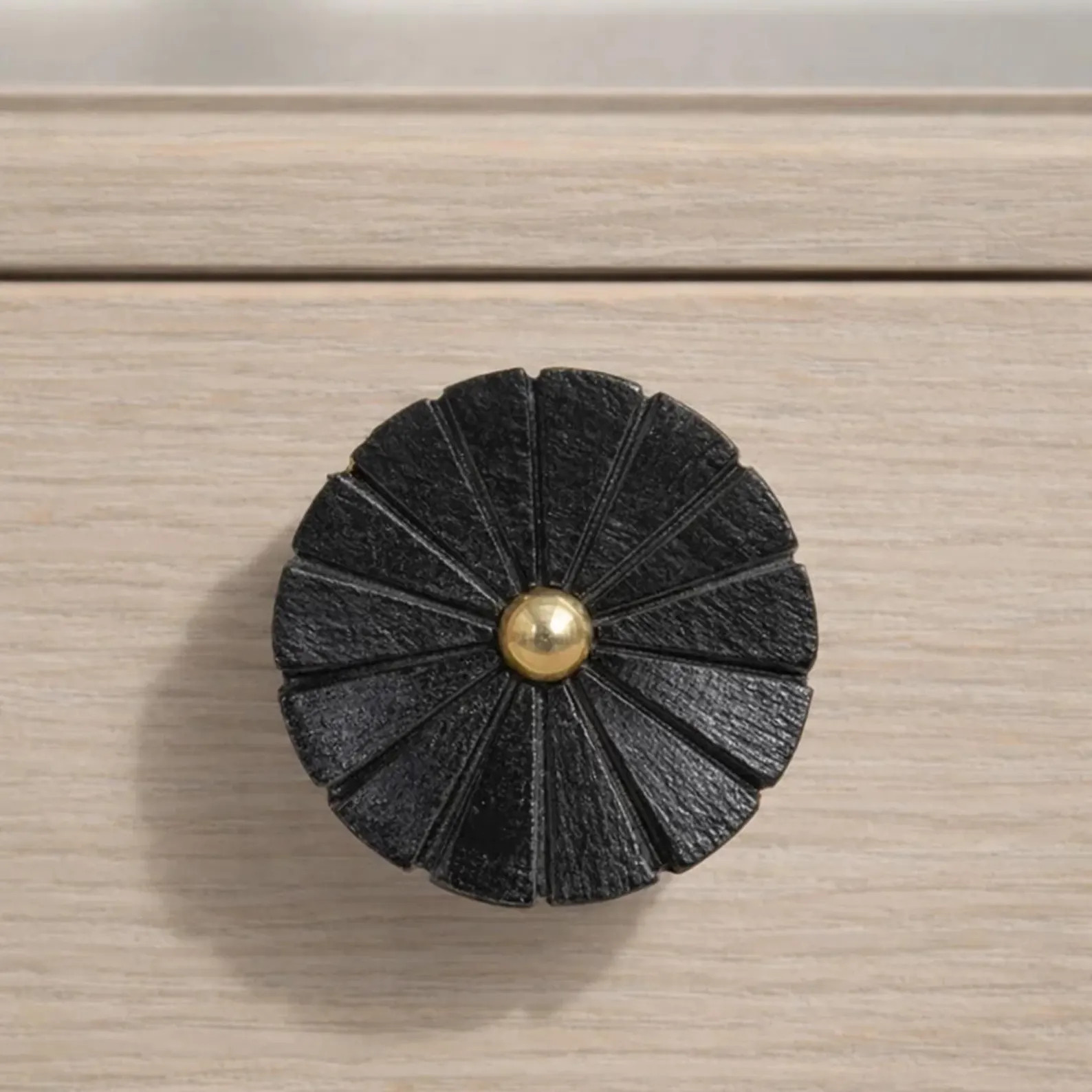 Black Wooden Knob Door Drawer Pull Kitchen Cabinet Dresser Handle | Etsy (Global)
