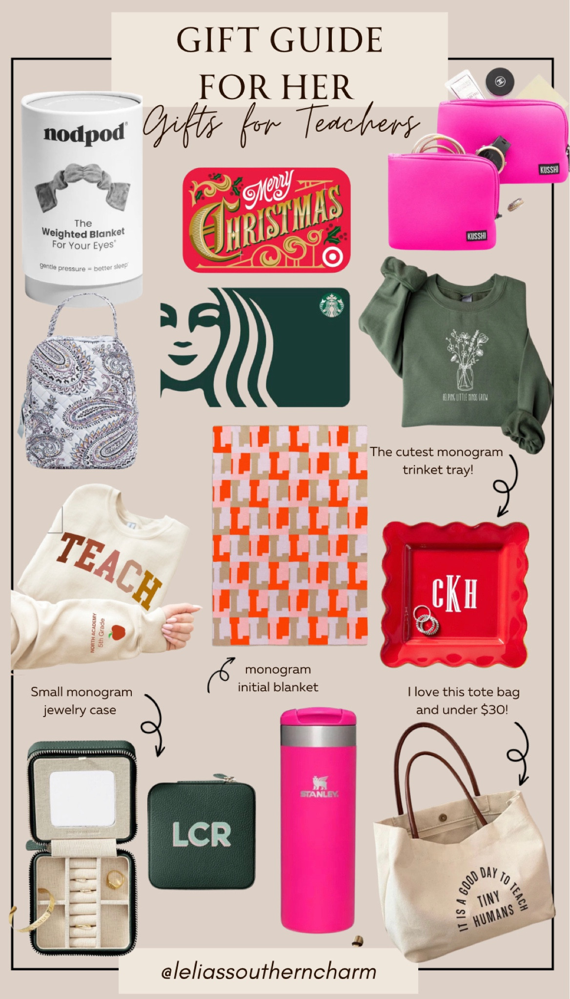 The cutest gifts for Teachers for Christmas along with the suggestion of Target or Starbucks gift card as an option 🎁

#LTKfindsunder50 #LTKGiftGuide #LTKkids