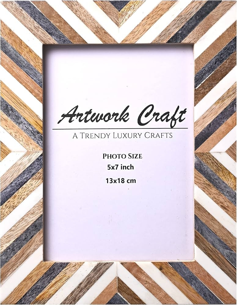 Artwork Craft Picture Photo Frame Chevron Herringbone Art Inspired Vintage Table-Top/Wall Décor ... | Amazon (US)