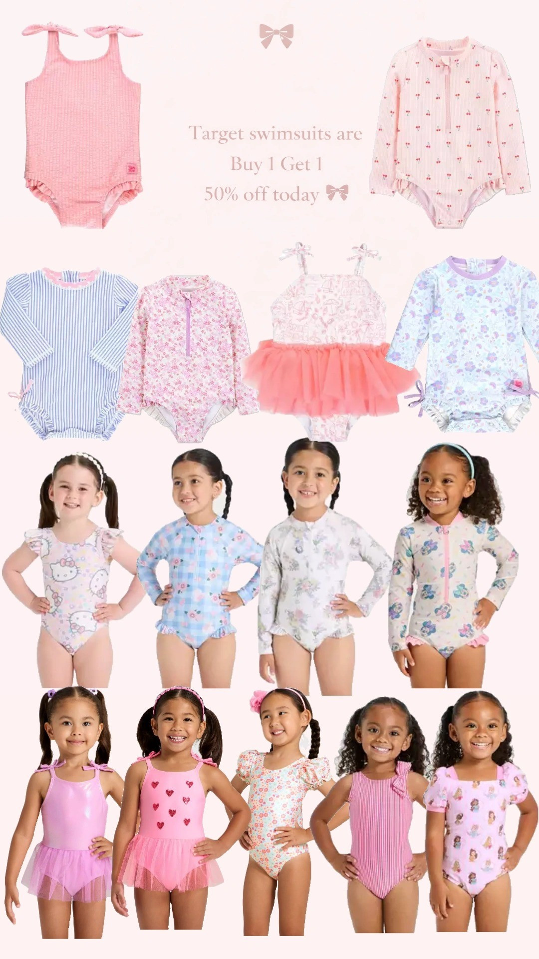 Target swimsuits are Buy 1 Get 1 50% off today 🎀Linked my favorite girly ones 🤍

#LTKmomlife #LTKSeasonal