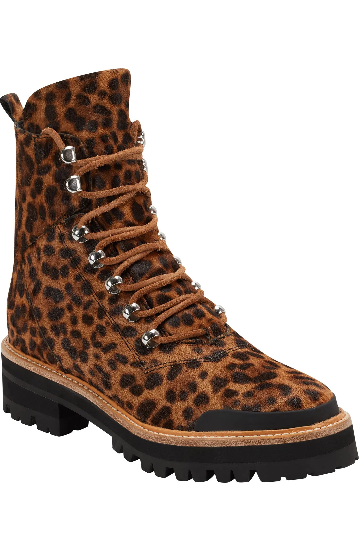 Izzie Genuine Calf Hair & Genuine Shearling Lace-Up Boot | Nordstrom