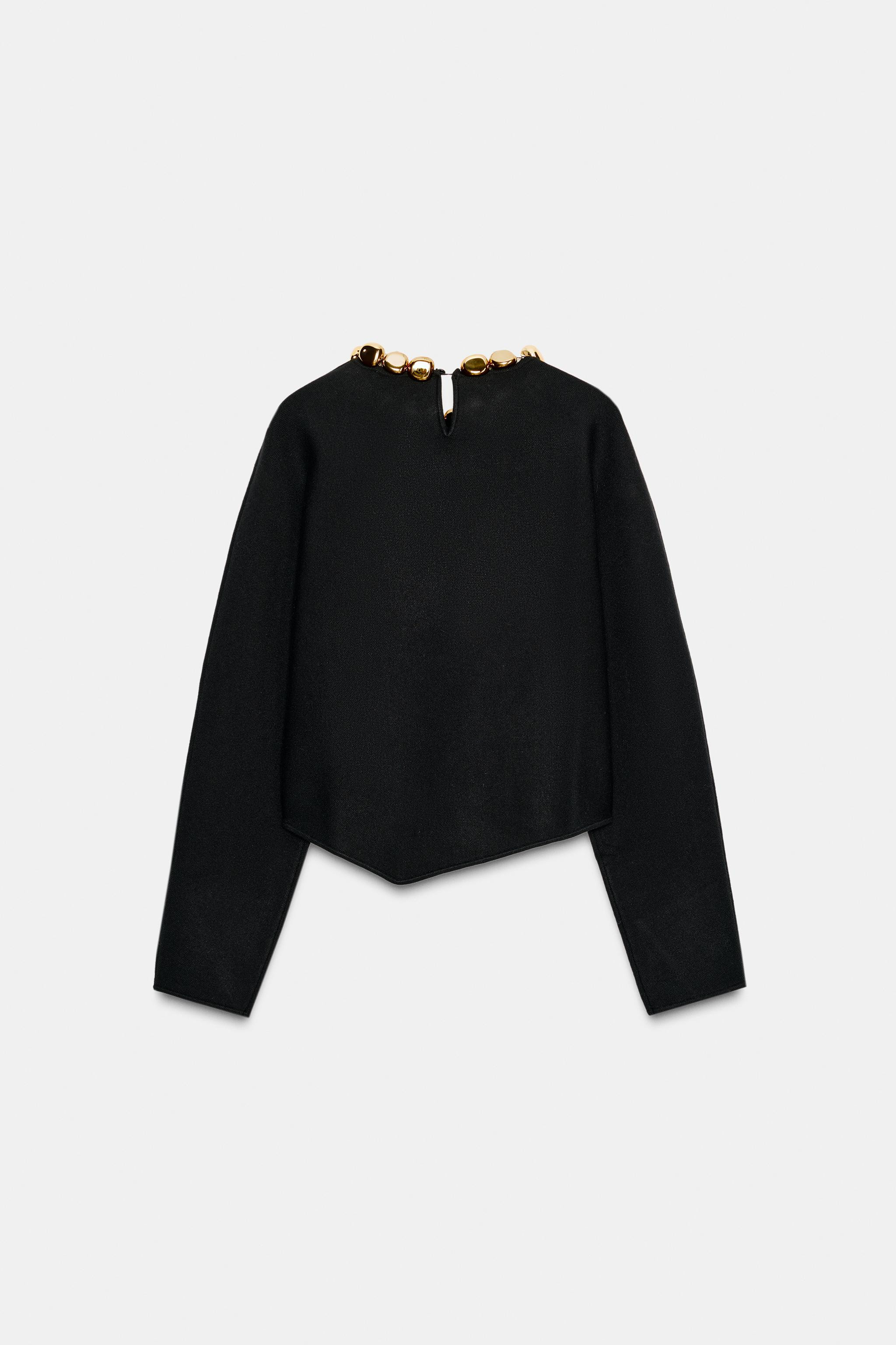 KNIT METALLIC BALL JUMPER | Zara US