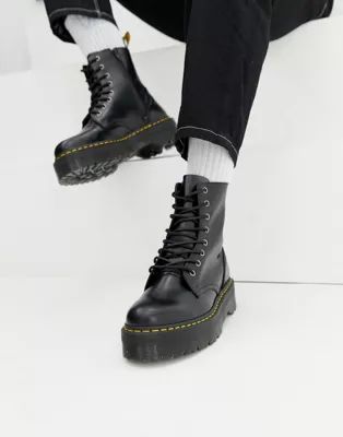 Dr Martens jadon 8-eye platform boots in black | ASOS (Global)