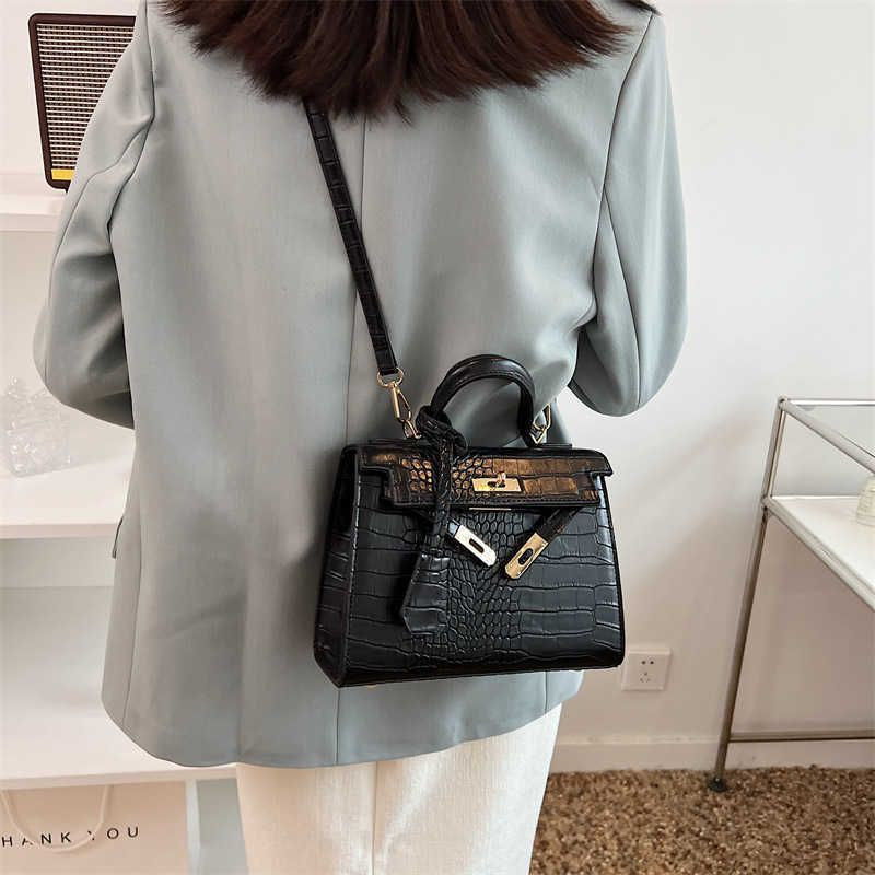 Designer Herme Kely Shoulder Bags Price This Years Popular Niche Crocodile Pattern Handbag Womens... | DHGate
