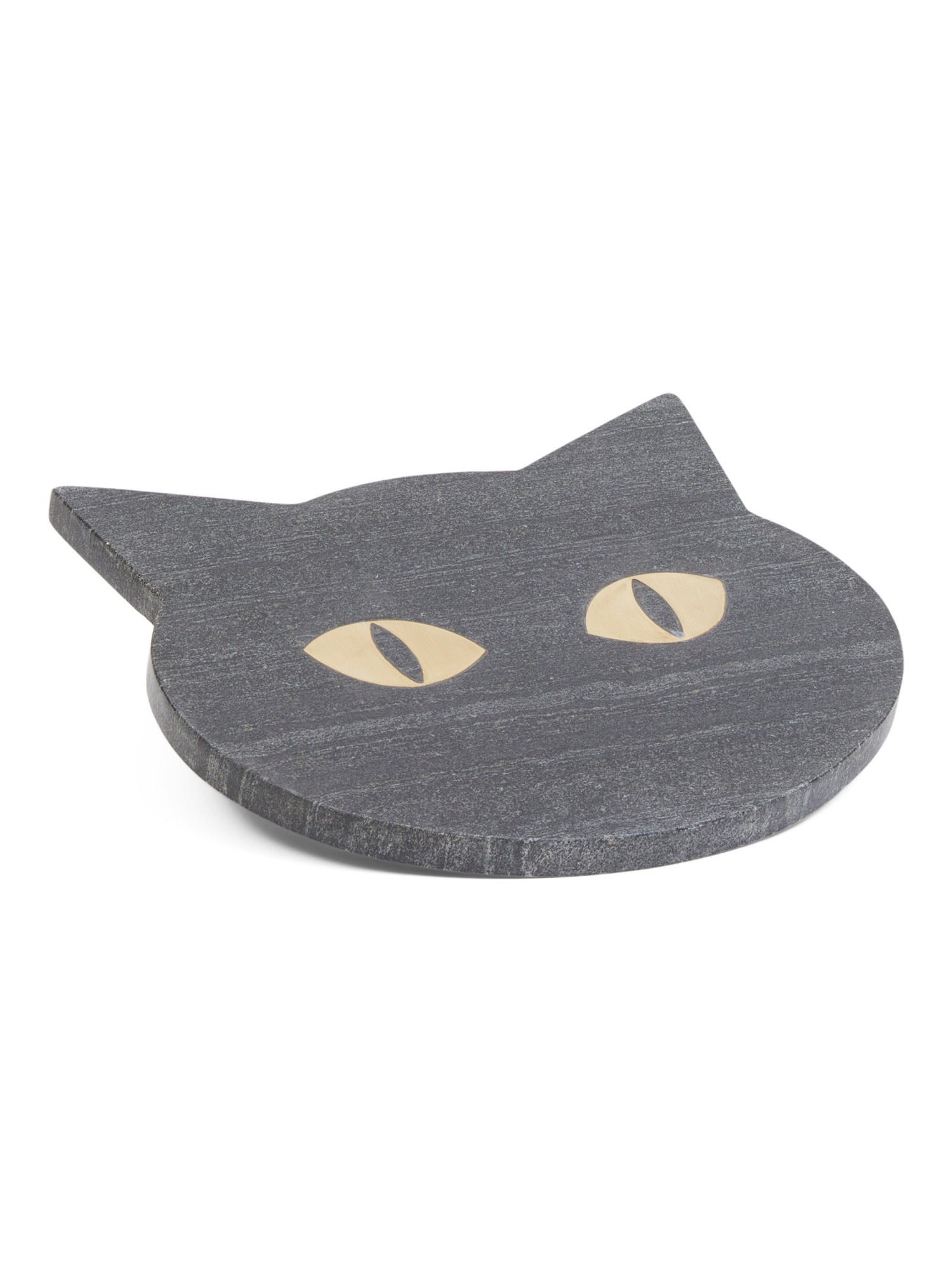 12x10.5 Cat Shaped Marble Serving Board With Brass Inlay | TJ Maxx
