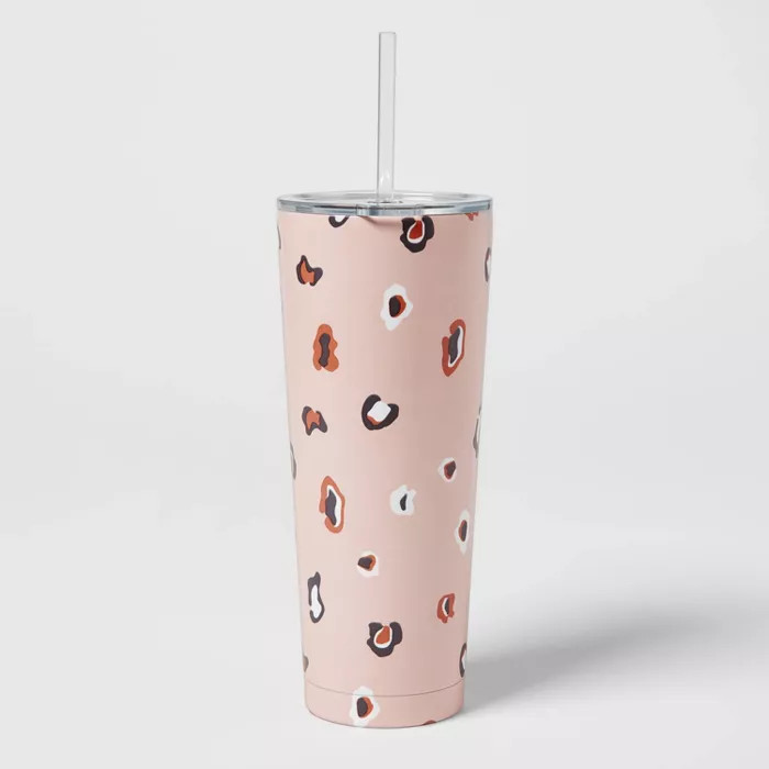 25oz Stainless Steel Vacuum Tumbler with Straw & SAN Slide Lid - Room Essentials™ | Target