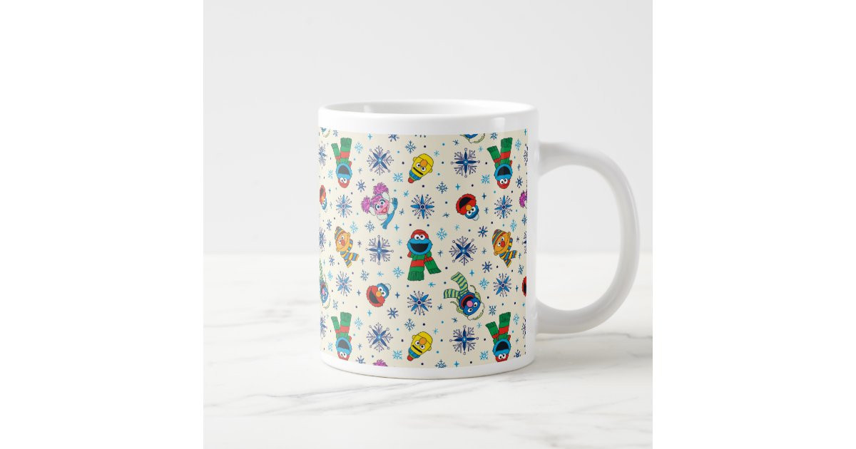 Sesame Street Christmas Snowflake Pattern Giant Coffee Mug | Zazzle