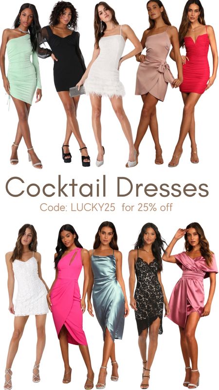25% off Cocktail Dresses from Lulus
Code: LUCKY25

#cocktaildresses #lulus 

#LTKSeasonal #LTKFind #LTKwedding