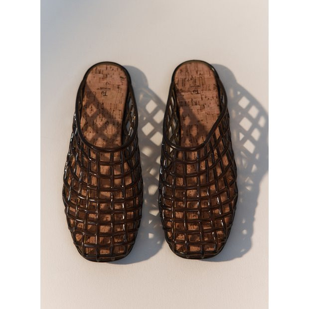 Black Jelly Mule Sandals 4 | Tu Clothing