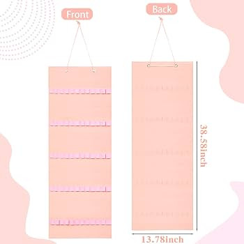 Tudomro Hanging Headband Holder for Girls Felt Headband Organizer with 60 Elastic Bands Bow Hange... | Amazon (US)