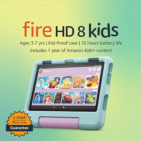Amazon Fire HD 8 Kids tablet, ages 3-7. Top-selling 8" kids tablet on Amazon - 2022 | ad-free con... | Amazon (US)