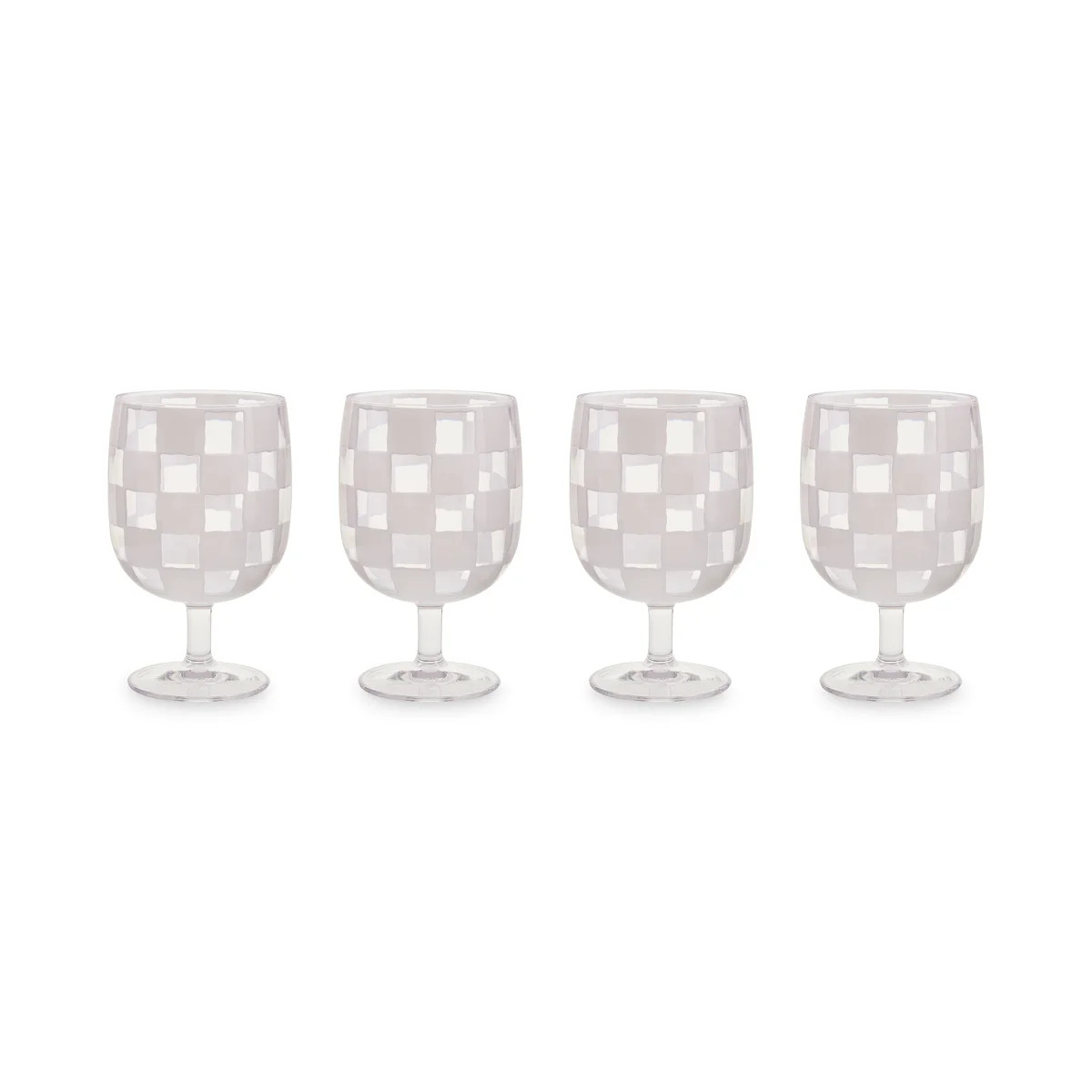 White Check Acrylic Water Goblets (Set of 4) | Wayfair North America