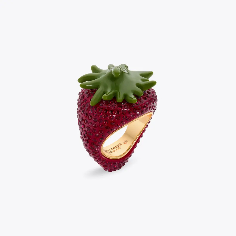 pave strawberry ring | Kurt Geiger US