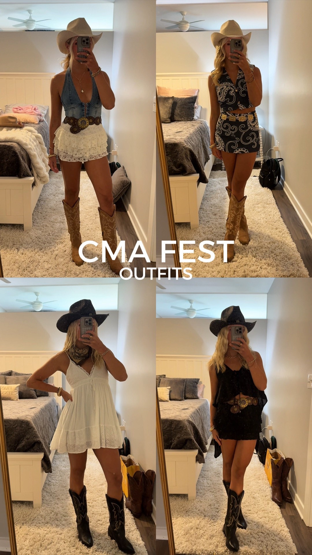 All of my CMA fest outfits! All Other All other accessories are linked on my Amazon storefront under Country Concerts! 

Matching set is ZARA codes are:
SKORT: ECRU / NAVY | 3367/921/066

TOP: ECRU / NAVY | 3380/921/066

wearing an XS/S in everything! 

#LTKSummerEdit #LTKFindsUnder50 #LTKStyleTip