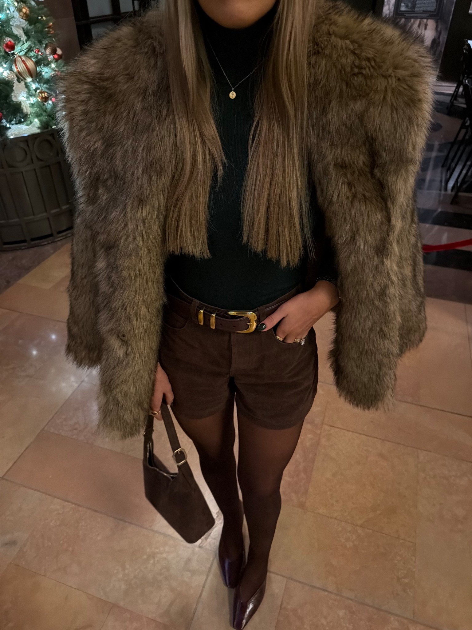 my faux fur coat is from last year but i linked this years version :) size 26 in shorts and medium in tights. small in turtleneck 

christmas outfit / holiday outfit / fur coat outfit 

#LTKTall #LTKootd #LTKHoliday