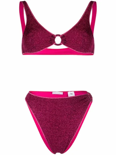 Oséree Lumiére Sparkly two-piece Bikini - Farfetch | Farfetch Global