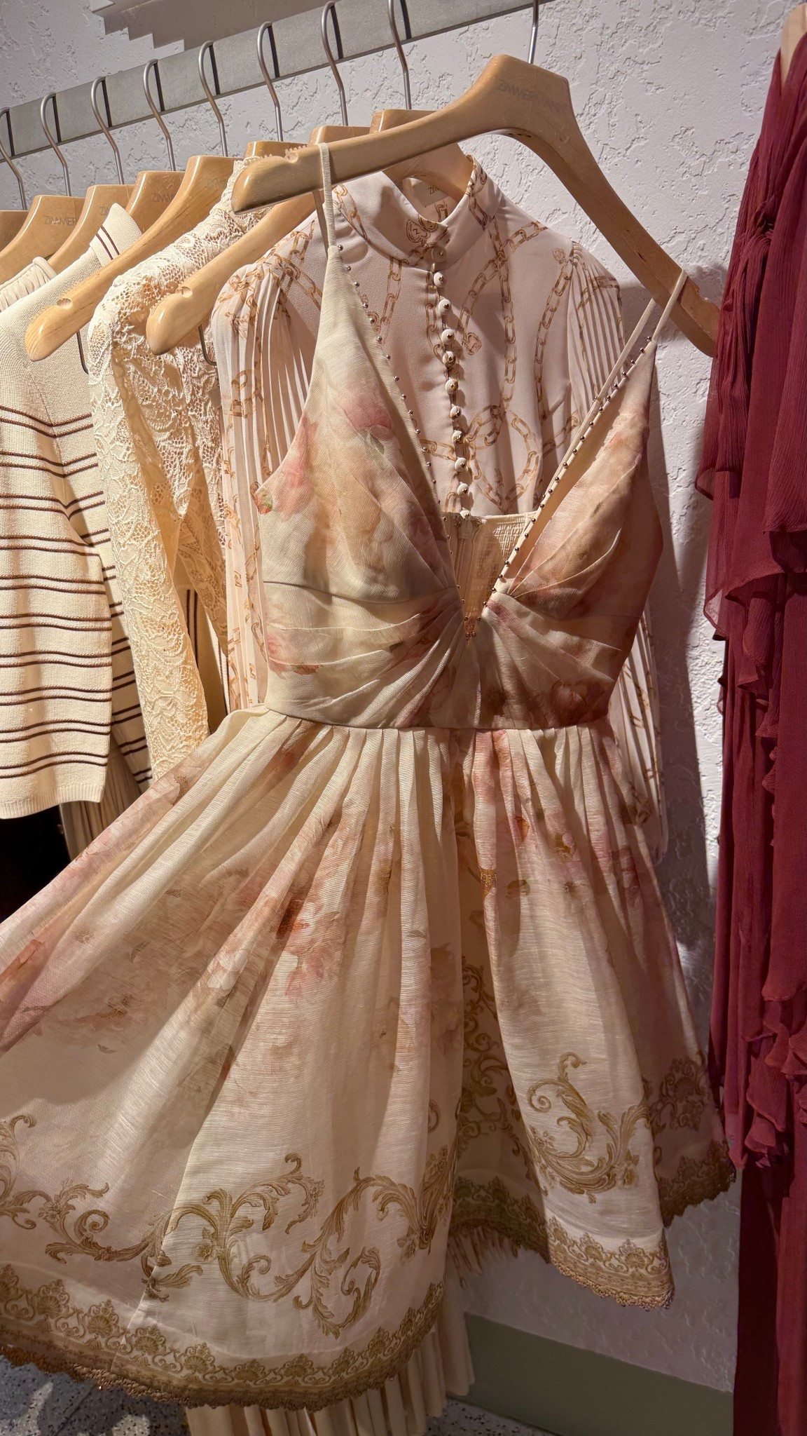 My favorite Zimmermann in store at the moment. Love the neckline gold “pearl” detail. They really worked with both the material and the cut. Beautiful fit and it really has a luxury touch to it ✨

#LTKParties #LTKStyleTip