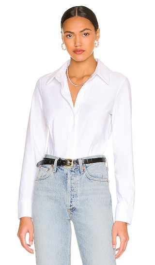 Commando Classic Button Down Bodysuit in White. - size M | Revolve Clothing (Global)