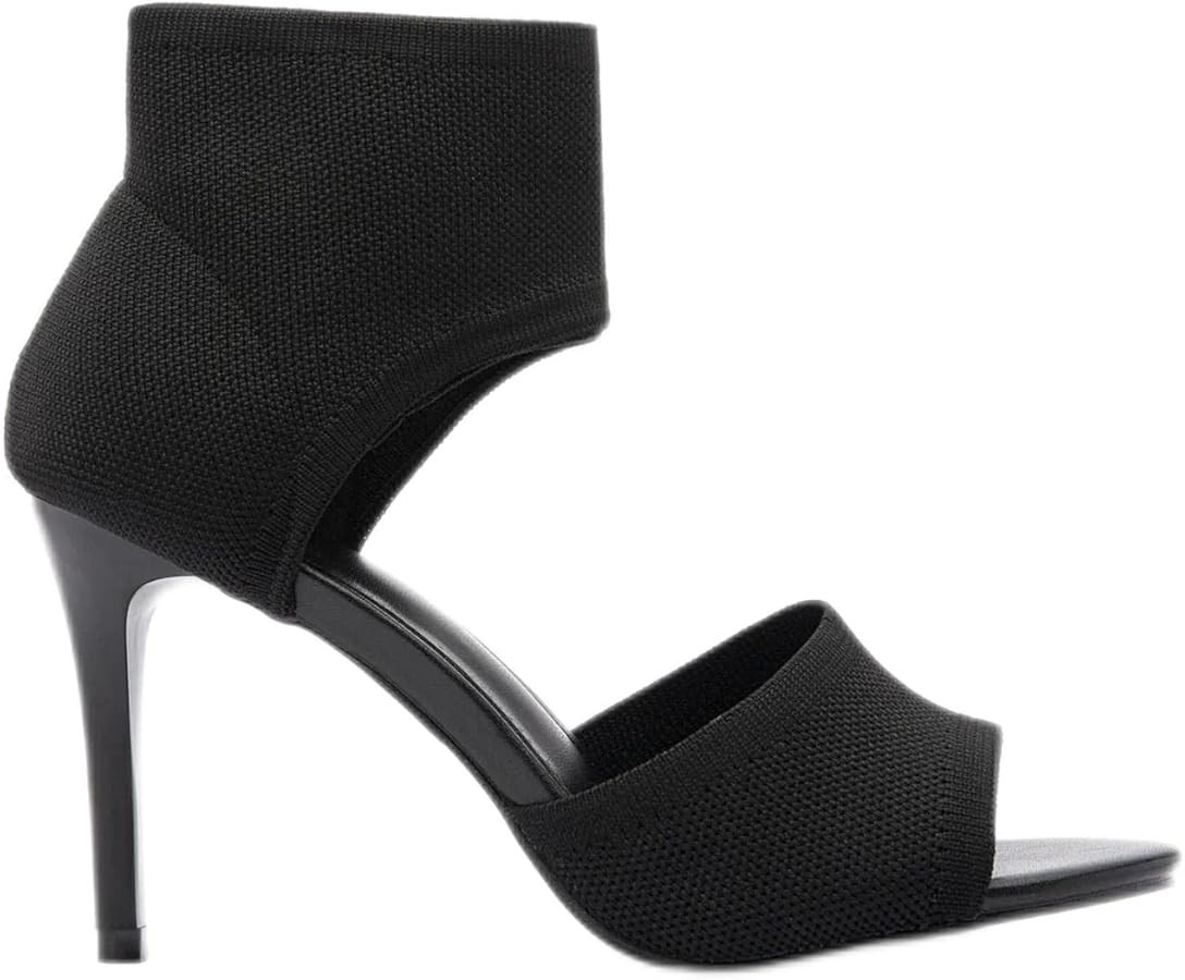 NEWBELLA Mousse Fit Peep Toe Stiletto Heeled Sandals, Women's Lightweight Black Heels Breathable ... | Amazon (US)