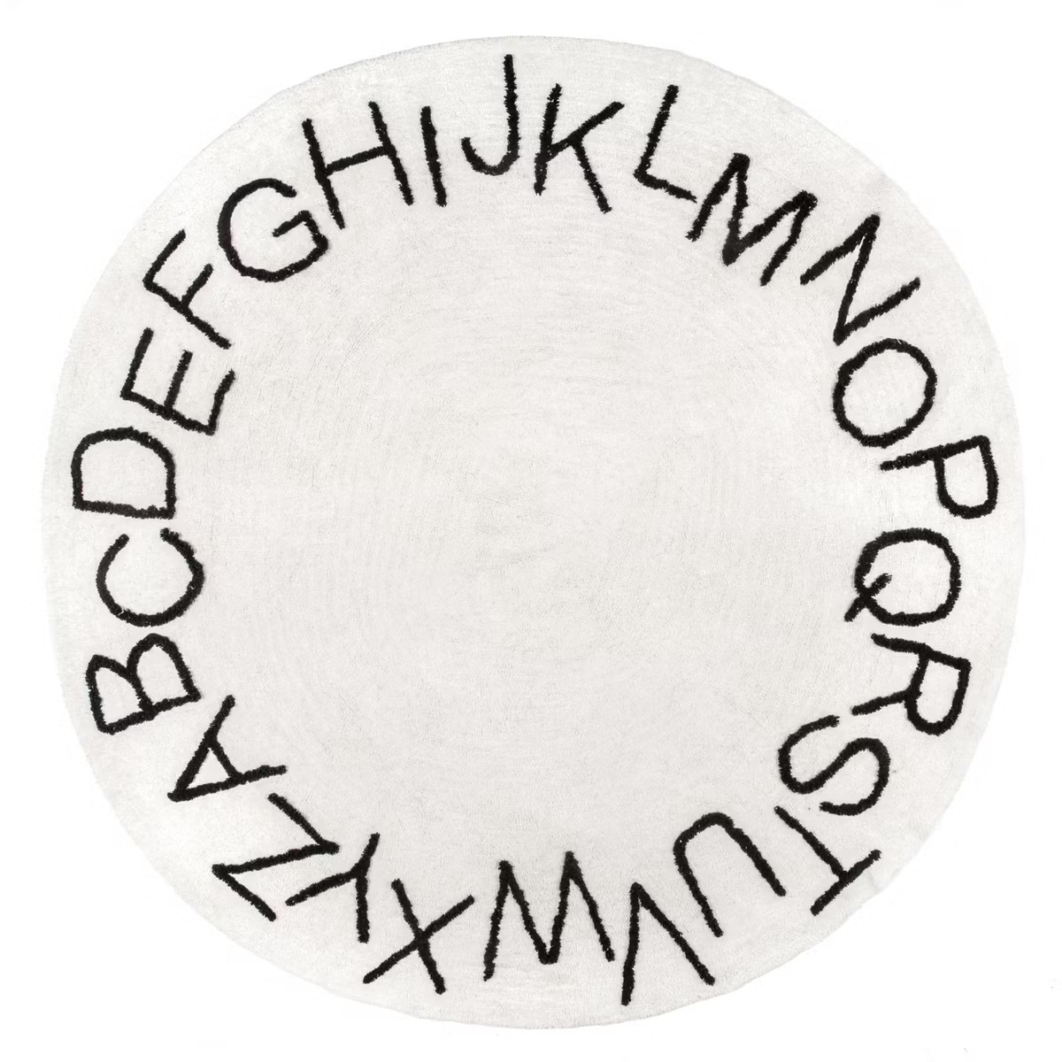 nuLOOM Kids Washable Round Alphabet Rug, Off-White, 4' round | Target