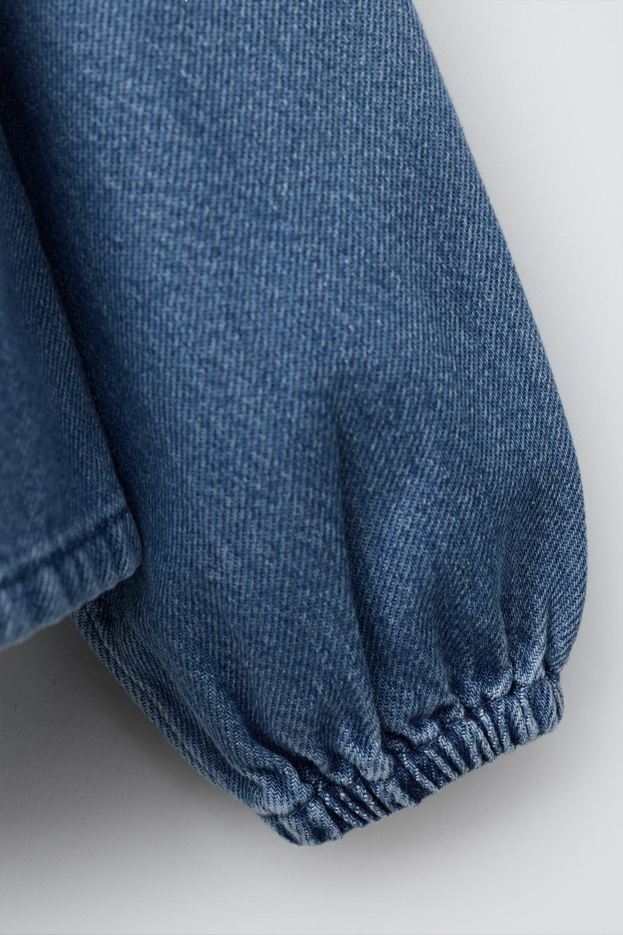 RUFFLED DENIM BLOUSE | Zara US