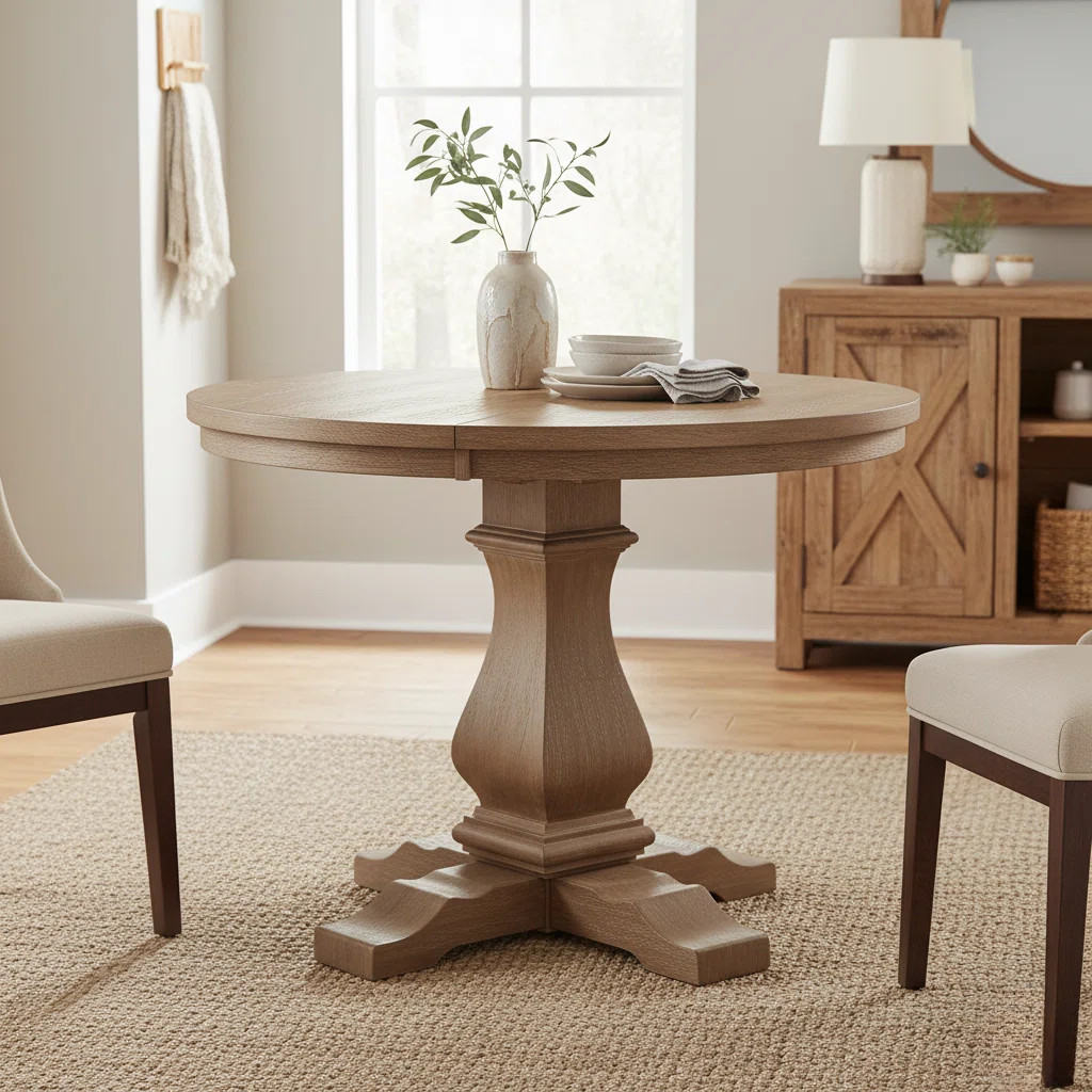 Toccata Extendable Round Solid Wood Base Dining Table | Wayfair North America