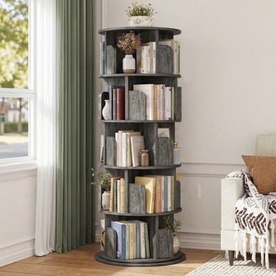 Besiost Rotating Bookcase, 360 Display Corner Bookshelf for Small Space-Gray | Target