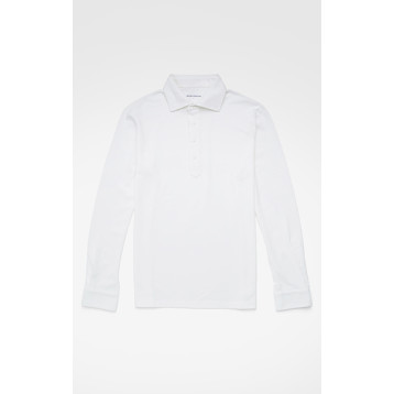 Off White - Long Sleeve Polo - Shirt Collar | SPIER & MACKAY | SPIER & MACKAY