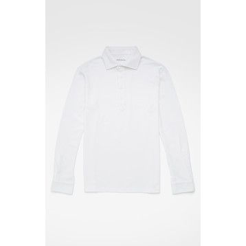 Off White - Long Sleeve Polo - Shirt Collar | SPIER & MACKAY | SPIER & MACKAY